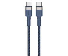Mėlynas USB-C į USB-C 3A 1 m kabelis