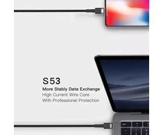 Mėlynas USB-C į USB-C 3A 1 m kabelis