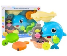 Lean Toys Mėlynojo delfino vonios žaislų rinkinys