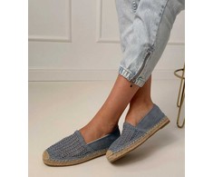 Mėlynos ažūrinės espadrilės ant platformos