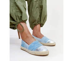mėlynos ir sidabrinės blizgios espadrilės