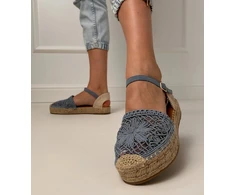 Mėlynos moteriškos espadrilės basutės Santos