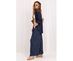 Mėlynos polka dot palazzo kelnės