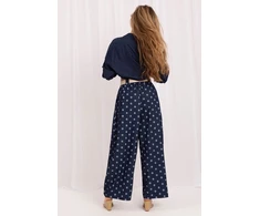 Mėlynos polka dot palazzo kelnės