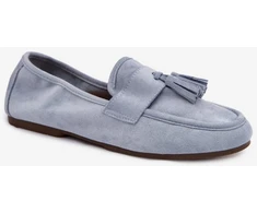 Mėlynos zomšos imitacijos mokasinai Step in style