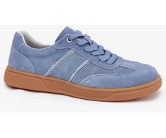 Mėlynos zomšos imitacijos sportbačiai Step in style