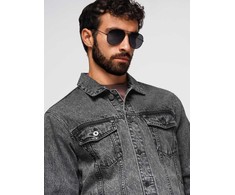 Men's denim katana jacket with washem - graphite V5 OM-JADJ-0219
