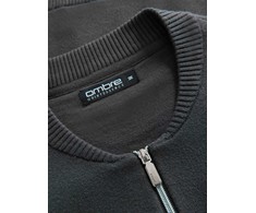 Men's plain zip sweater - graphite V2 OM-SWZS-0146