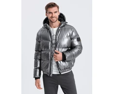 Men's winter jacket C463 - dark pilkas