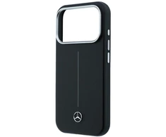 „Mercedes“ odinis pusiau apvyniojamas „Iconic Line MagSafe“ dėklas, skirtas „iPhone 17 Pro Max“ – Juodas