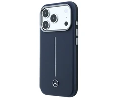 „Mercedes“ odinis pusiau apvyniojamas „Iconic Line MagSafe“ dėklas, skirtas „iPhone 17 Pro Max“ – tamsiai mėlynas Mėlyna