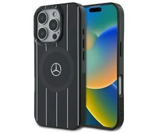 Mercedes MB Double Layer Crossed Lines MagSafe Apple iPhone 16 Pro Case - dėklas telefonui juodos spalvos