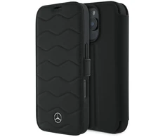 Mercedes MEBKP16X23RWRSK Apple iPhone 16 Pro Max 6.9″ juodos spalvos bookdėklas MB Waves Leather