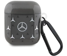 Mercedes MEA28DPMGS Dėklas AirPods 1/2, juoda/juoda, didelių žvaigždžių raštas