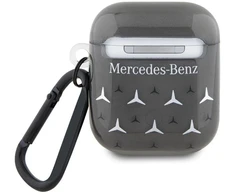 Mercedes MEA28DPMGS Dėklas AirPods 1/2, juoda/juoda, didelių žvaigždžių raštas