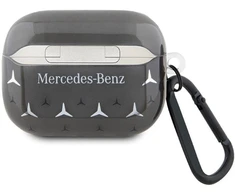 Mercedes MEAP28DPMGS AirPods Pro 2 (2022/2023) apsauginis dėklas, juodas, didelio žvaigždžių rašto
