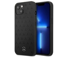 Mercedes MEHCP13SPSQBK Apple iPhone 13 mini 5,4″ juodos spalvos kietas dėklas Leather Stars Pattern
