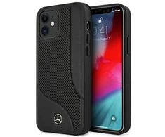 Mercedes MEHCP12SCDOBK Apple iPhone 12 mini 5,4″ juodos spalvos kietas dėklas Leather Perforated Area
