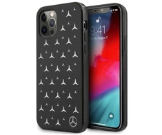 Mercedes MEHCP12LESPBK Apple iPhone 12 Pro Max 6,7″ juodos spalvos kietas dėklas Sidabrinis Stars Pattern