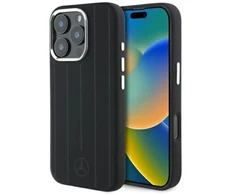 Mercedes MEHMP16X23SUVSK Apple iPhone 16 Pro Max 6.9″ juodos spalvos kietas dėklas Silicone Vertical Tonal Stripes