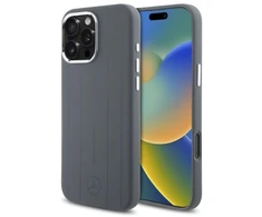 Mercedes MEHMP16X23SUVSA Apple iPhone 16 Pro Max 6.9″ pilkos spalvos kietas dėklas Silicone Vertical Tonal Stripes