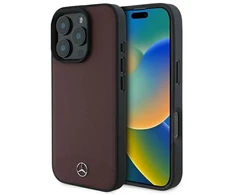 Mercedes MEHMP16X23RBARR Apple iPhone16 Pro Max 6.9″ raudona/red kietas dėklas Textured And Plain Leather MagS