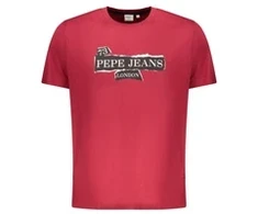 MĘSKA KOSZULKA Z KRÓTKIM RĘKAWEM PEPE JEANS, RAUDONA
