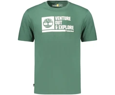 Męski T-shirt Timberland su nadrukiem – žalia