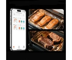 Virtuvinės svarstyklės Metapen „Meatmeet X Pro“ virtuvės termometras su „Bluetooth“ / „WiFi“ programėle kepsninei, orkaitei, rūkyklai - Juoda