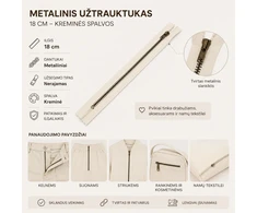 Metalinis užtrauktukas 18 cm – baltos spalvos