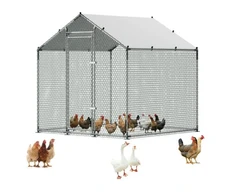 VEVOR Didelis metalinis vištų voljeras 2 x 2 x 2 m