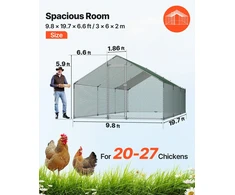 Metalinis vištidės aptvaras VEVOR JD362, 3x6x2 m