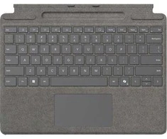Microsoft Surface Pro 8/9/X 13" dėklas su klaviatūra ir rašikliu, vokiečių k. (QWERTZ) išdėstymas, platinos spalvos