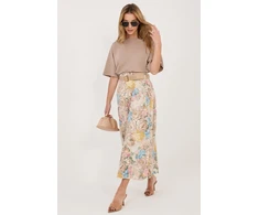 Midi moteriškas sijonas su gėlių raštu Italy Moda