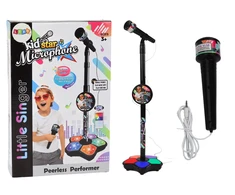 Mikrofonas su stovu vaikams Lean Toys, juodas