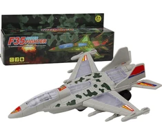 Lean Toys Karinis naikintuvas F35 su šviesomis ir garsais, pilkas