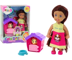 Lean Toys Lėlė su šuniuku ir veislynu