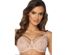Minkšta nėriniuota liemenėlė Kinga Alice SC-931, smėlio spalvos