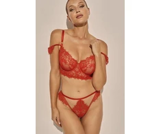Minkšta nėriniuota liemenėlė Kinga Angel SC-1146, raudona