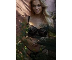 Minkšta nėriniuota liemenėlė Kinga Auri SC-1141, juoda