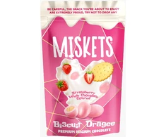 Miskets Baltas Chocolate Coated Freeze Dried Strawberry flavor 80g x 12 pcs (TR)