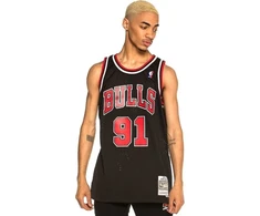 Mitchell &amp; Ness Čikagos Bulls NBA Swingman Atsarginiai marškinėliai Bulls 97 Dennis Rodman SMJYGS18152-CBUBLCK97DRD