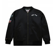 Mitchell &amp; Ness Lengtweight Satin Bomber San Antonio Spurs M Jacket SJKT6599-SASYYPPPBLCK