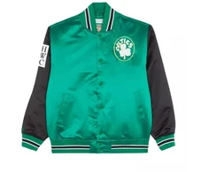 Mitchell &amp; Ness NBA Boston Celtics Primetime sunkaus satino striukė su senoviniu „Celtics“ logotipu M JK8453-BCEKYGN