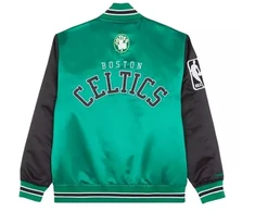 Mitchell &amp; Ness NBA Boston Celtics Primetime sunkaus satino striukė su senoviniu „Celtics“ logotipu M JK8453-BCEKYGN