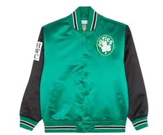 Mitchell &amp; Ness NBA Boston Celtics Primetime sunkaus satino striukė su senoviniu „Celtics“ logotipu M JK8453-BCEKYGN