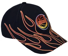 Mitchell &amp; Ness NBA Houston Rockets Flamez Kepuraitė su dirželiu - 6LUXMM20018 HROBLCK