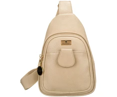 Modna i funkcjonalna smėlio sp. saszetka damska crossbody su eko skóry Peterson