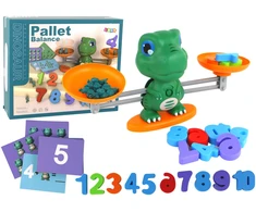 Lean Toys Matematinis Žaidimas Dinozauras su Svarstyklėmis