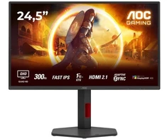 Monitorius AOC Q25G4SR, 24,5 colio, IPS, QHD jungtis, 16:9, 300 Hz, 1 ms, 2560 x 1440 pikselių, 400 cd/m2, HDMI jungtys: 2, juodas